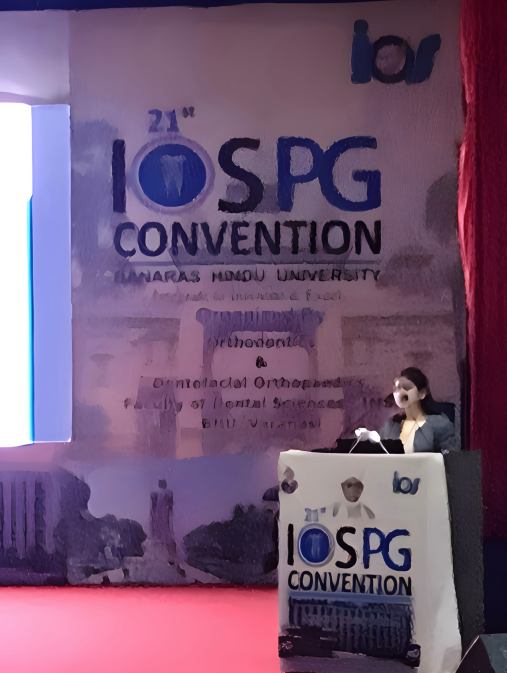 Orthodontist Dr Gunjan Kedia - Speaker at national orthodontic conference. All India 2nd best original clinical research paper winner